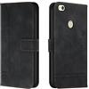 Bravoday Cover per Huawei P8 Lite 2017 / P9 Lite 2017, Flip Custodia in Pelle PU Portafoglio Custodia per Huawei Nova Lite / GR3 / Honor 8 Lite, con Slot per Schede, Nero