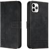 Bravoday Cover per iPhone 11 PRO, Flip Custodia in Pelle PU Portafoglio Custodia per iPhone 11 PRO, con Slot per Schede, Nero
