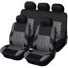 SIOXFN Coprisedili Auto per Opel Mokka X 2016-2021, Confortevole Traspirante Auto Copri Sedili Antiscivolo Set Copri-Sedile Fodere per Anteriori Posteriori,D Black+Grey