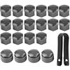 Akozon tappi bulloni + Protezione della vite Coperchio antifurto auto ruota 20pcs 17mm dado auto ruota(Grigio)