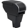 KAERGK Doppio Strato Bracciolo Box Per Citroen C3 2024-2025 Console Centrale Scatola di immagazzinaggio con Supporto Coppa Bracciolo Accessori Nero (Linea Nera)