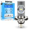 SOFOC H4 9003/HB2 Lampadina LED per Faro Moto/Auto Bianco Freddo 6500K 6V 12V 24V Compatibile con 6-30V AC/DC 2000LM 300% Più Luminosa dell'Alogena Anabbagliante/Abbagliante 2SMD 1pcs