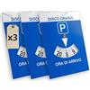STALIVA 3 Pezzi Disco Orario Auto | Formato Grande 11.5x15 cm con Busta PVC Trasparente | Parchimetro Disco Orario Omologato Italia - Gadget Auto - Accessori Auto Interno (3 Dischi)