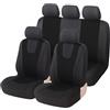 MaKeMoney Auto Set Coprisedili Per Fiat Panda 3. Series (Type 169) 2003-2025, Traspirante Coprisedili Auto Protezione Sedile Interni Accessori,C/Black