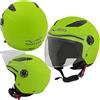 A-Pro Casco Scooter Moto Bambino Ragazzo Protettivo Certificato ECE 22 06 Verde Opaco S