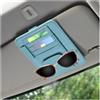 CGEAMDY Organizzatore per Alette Parasole Auto, Organizzatore per Alette Parasole in Pelle per Auto, Cerniera Auto Parasole Organizer con Porta Occhiali, Accessori Interni Occhiali da Sole(Blu)