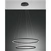 Fabas Luce Giotto Plafoniera a sospensione a LED integrata in vetro nero