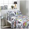 COTTON ARTean Set di lenzuola per letto giovanile, 90 x 190/200, 50% cotone, 50% poliestere, multicolore