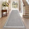 TEHWDAIYOU Tappeto Runner per Corridoio Tappeto Cucina Passatoia Antiscivolo Lavabile 90 x 200 cm Tappeto Corridoio Tappeti Runner Passatoia Tappetino per Soggiorno Entrata Ingresso Grigio