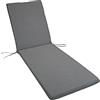 GHIOCUSCINI | Cuscino per Lettino Prendisole, COLORE GRIGIO in Tessuto Cotone/Poliestere, Sfoderabile, 73 + 110 x 57 cm, Alto 6 cm, Made in Italy