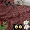 rialgirw Coperta in Mussola, Plaid Estivo Leggero in Mussola, 100% Cotone Naturale, Morbida e Traspirante — Perfetta per Letto o Divano (Burgundy,130x150cm)