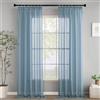 Woaboy Tende per Interni Finestre Voile Trasparenti con Fettuccia Tende a Panello Morbidi Moderne per Camera da Letto Soggiorno Bambini 2 Pezzi 140x225cm Blu navy
