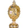 danila-souvenirs uovo in stile Fabergé intagliato con fiori e farfalla 7 cm colore oro