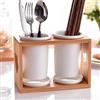 EGNIAN Portaposate Scolaposate,Ceramica Portaposate Pratico- portaposate per Il lavello della Porta Posate,Bacchette,cucchiai,spatole,scolapiatti da Cucina con Scomparto Staccabile