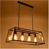 NEAFP Plafoniere Lampadari Lampadario a Scatola di Vetro Vintage, Apparecchi di Illuminazione a Sospensione a LED, Plafoniera a Quattro Teste Profilo Industriale a Testa Singola Cafe Bar Ristorante
