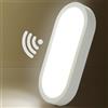 LEZOE Plafoniera LED con rilevatore di movimento 12W, 1700LM 140lm/W, Radar IP54 Lampada da soffitto con sensore, 4000K per bagno, magazzini, garage, scale, cantina, corridoio, balcone 215X100X25MM