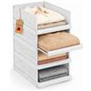 RMAN® 4 Set Organizer Armadio, Pieghevole Cassetti di Plastica per Armadio Interno Impilabili con Sistema a Guide Scorrevoli Indipendenti Scatole per Armadio per Cucina, Bagno, Camera, Bianco