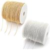 Eteamcan Catena in oro e argento per la creazione di gioielli, 2 rotoli da 18 m, per la creazione di gioielli, collane e braccialetti da 3 mm