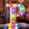 Ledido Luci a LED con lettere alfabeto, 34 colori che cambiano lettere con telecomando, lettera luminosa P