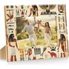 Mintoprints Cornice portafoto in legno con stampa africana in stile egiziano, per esposizione da tavolo e montaggio a parete, 10 x 15 cm
