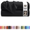 Utopia Bedding - Set da 2 Lenzuolo piano - Matrimoniale 270 x 290 cm - Nero