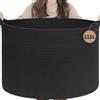 TIMEYARD 115 l, cestino da soffitto extra grande, colore nero, cestino per giocattoli per cani, cestino per scarpe, organizer per bambini, cesto decorativo per la casa e il soggiorno, 60 x 40 cm, nero