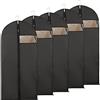 Niviy 5 PCS Porta Abiti Da Viaggio Lungo 60X160CM Nero Custodia Porta Abiti,Impermeabile e Antimuffa Con Finestra a Vista,Adatto Per Contenitori per Armadio di Piumino,Cappotto Lungo,Gonna Lunga