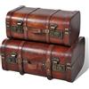 vidaXL 2X Baule del Tesoro Legno Vintage Marrone Cassa Cassapanca Contenitore