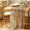 JJZGPP Runner Chiffon,90 x 300 cm Garza Boho Runner Tavola,Decorazione Runner da Tavolo Moderno ,Decorazione da Tavolo da Cucina, per Interni, Vacanze, Matrimoni (Beige Scuro)