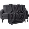 Homescapes Rajput costine rotazione 90 x 100 pollici Plain Black Handmade 100% cotone adatto per la maggior parte 3 divani posti doppia re copriletti Facilità di lavaggio Lavabile in lavatrice a casa