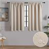MRTREES Tende per Interni Oscuranti 60x160cm 2 Pezzi Termiche Isolanti Tende Moderno con Bastoni Camera da Letto Soggiorno Finestre Camerette Bambini Acustico Elegante Beige