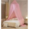 ZIQINPSQ Zanzariera grande rosa per letti singoli, matrimoniali, king size, adulti e bambini; tenda a cupola per interni/esterni