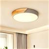 Kambo Plafoniera LED Soffitto 24W 2400LM Luce Legno Grigio Rotonda Ø30cm | Moderna Lampada 3000K illuminazione per Interni Soggiorno Camera Cucina Corridoio Ufficio