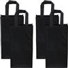 JIHUOO 4 sacchetti in tessuto non tessuto per due bottiglie di vino, 2 bottiglie di vino, borsa per il trasporto di vino doppia, sacchetti regalo per bottiglie di vino, sacchetti regalo per feste