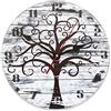 Fitwish Orologio da parete vintage in MDF, diametro 30 cm, con disegno albero della vita stile shabby chic per decorare la casa in maniera originale, ideale per tutti gli ambienti della casa.