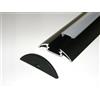 Marc LED Ltd Profilo in alluminio per strisce LED/nastri LED; P4, finitura nera anodizzata, copertura opale, set con due tappi terminali; lunghezza: 1 m/100 cm/1000 mm