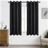 MRTREES 2 Pezzi Tende Oscuranti per Interni Isolanti Termiche con Occhielli Moderne Tende Coprenti Tinta Unita per Camera da Letto e Soggiorno Elegante Corto 140x145 CM Nero