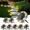 Peasur Luci Solari da Giardino, 8 Pezzi Faretto Led da Esterno Solare da Terra, 8 LED Sepolta Faretti Solari Impermeabile per Prato, Scala, Paesaggio (Bianco Caldo)