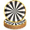 PARTY GO Piatti Carta Nero Strisce 50 Pezzi 23cm, Stoviglie per Feste usa e Getta Eleganti per Compleanno, Nuziale Doccia, Fidanzamento, Matrimonio