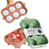 Blumtal Set di 3 stampi per cubetti di ghiaccio in Silicone - 6 stampi per cubetti di ghiaccio con coperchio - Stampo per palline di ghiaccio in silicone senza BPA - 2x verde oliva + rosso minerale