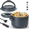 Aotto Contenitore per il pranzo elettrico, 950 ml, scaldavivande 3 in 1, per auto 12 V/camion 24 V/230 V, casa e ufficio, portatile, con contenitore interno in acciaio inox 304, a prova di perdite
