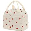 Nanxson Borsa Pranzo Isolata Riutilizzabile Lunch Box Carino Corduroy Cooler Tote Borse Contenitore refrigerante portatile a prova di perdite per lavoro Picnic o viaggi (9.8L,A-Fragola rossa)