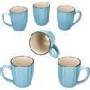 MÄSER OSITA - Set di 6 tazze da caffè, 300 ml, in gres porcellanato blu e crema, con manico, per 6 persone, per bevande calde come tè, cacao e Co
