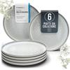 PURE LIVING INTERIOR DESIGN Set di 6 Piatti Fondi Moderni della Serie Ibiza, Eleganti Piatti per Pasta e Zuppe, Design Stiloso - Servizio Piatti per 6 Persone in Steingut - Pure Living beige chiaro