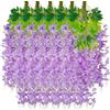 Luerbi Confezione da 24 ghirlande di fiori artificiali di glicine viola chiaro, 1,9 m, glicine viola chiaro, fiori viola chiaro, rampicanti viola chiaro per sfondo, decorazione per ghirlanda di fiori da