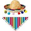LaVenty Accessori per costume messicano per cani di piccola taglia, cappelli Sombrero per animali domestici, bandana, sciarpa per animali domestici, per feste cinco de mayo, feste