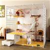 EsEntL Gabbie per Gatti di Grandi Dimensioni da Interno, Box Fai-da-Te Con Lettiera, Cuccia Staccabile in Filo Metallico Semi-Chiuso, Recinto per Animali Domestici, Ampio Spazio