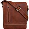 STILORD "Easton" Borsa Messenger Piccola in Pelle Borsello Uomo Cuoio con Tracolla per Tablet da 10,1 Pollici Viaggio Colore:arrona - marrone