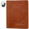 Jaimie Jacobs SLIMSTAR AirTag Edition con ampio scomparto per monete Portafoglio sottile in pelle slim wallet verticale (Marrone)