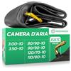 MoovMoov Camera d'Aria per Pneumatici 80/90-10, 90/90-10, 120/70-10, 110/80-10, 3.00-10 e 3.50-10 - Per Scooter, Ciclomotore, Mini Moto e Pit Bike - Cerchio da 10 pollici - Valvola a gomito